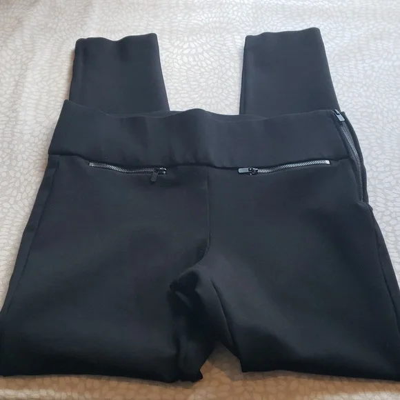 Zara Trafaluc Black Leggings with Zippers Size L - Picture 3 of 9